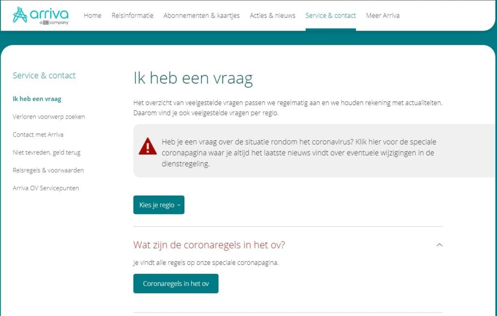 arriva Veelgestelde Vragen