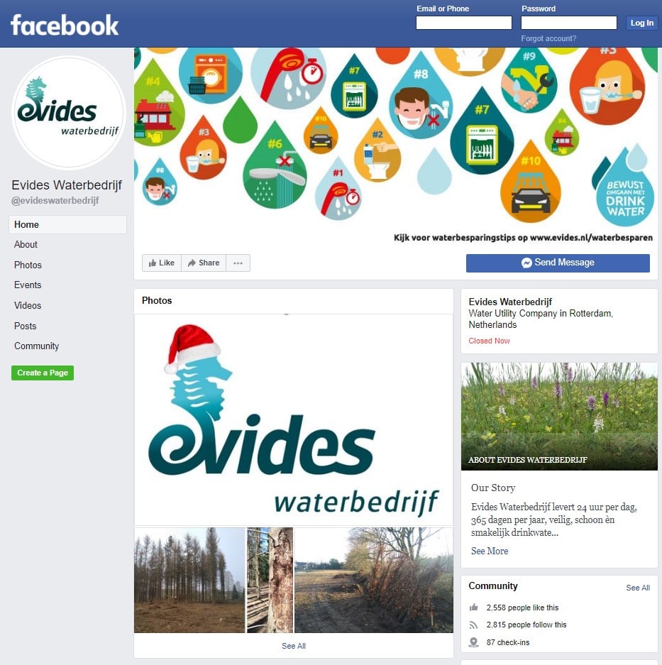 evides facebook