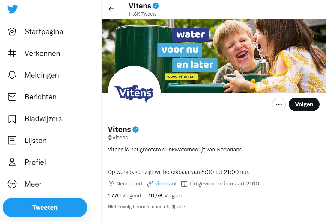 vitens twitter