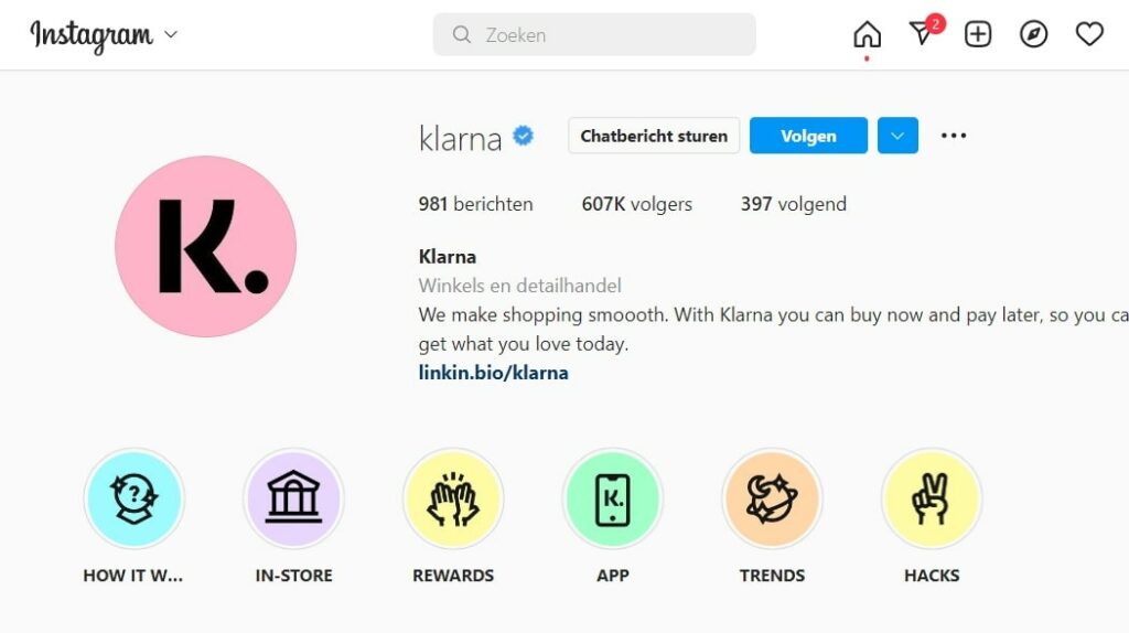 Klarna instagram