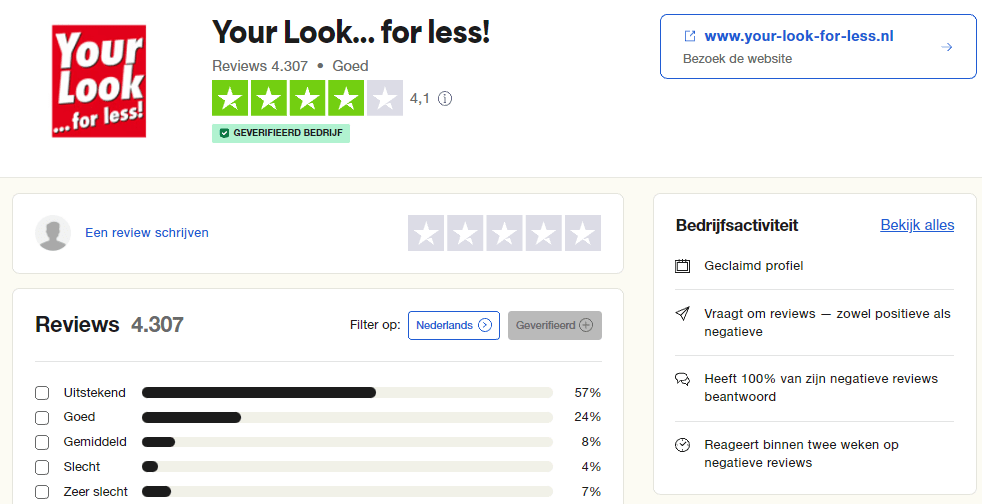 your look for less klantenservice