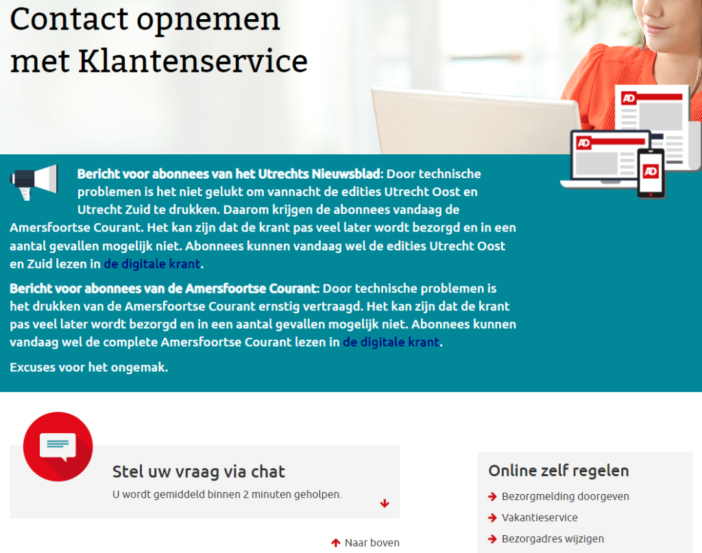 algemeen dagblad contact