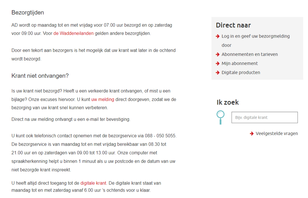 algemeen dagblad contact