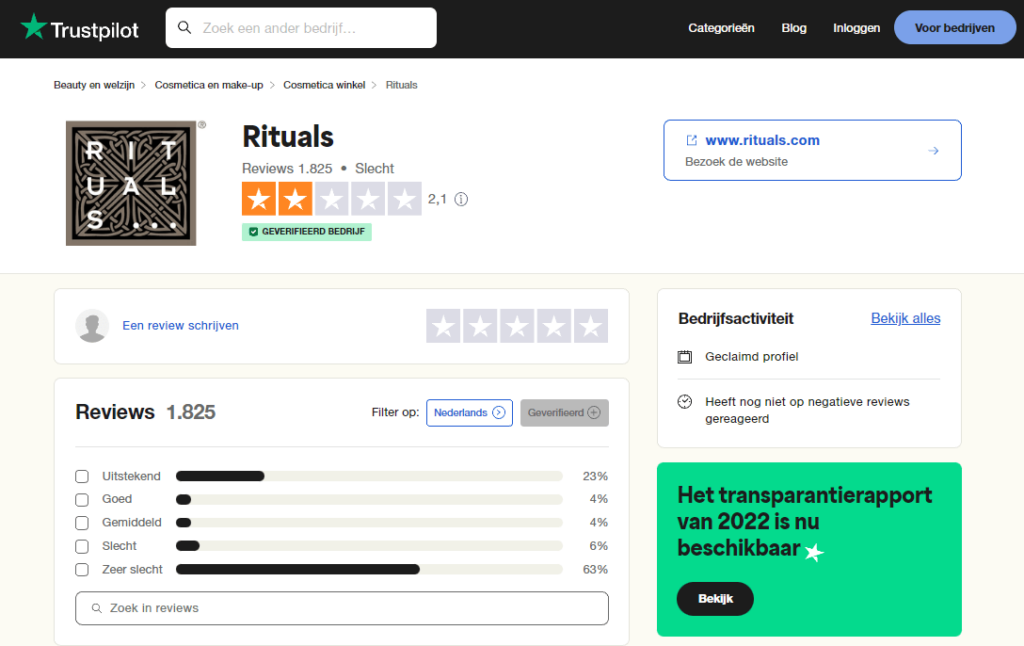 rituals klantenservice