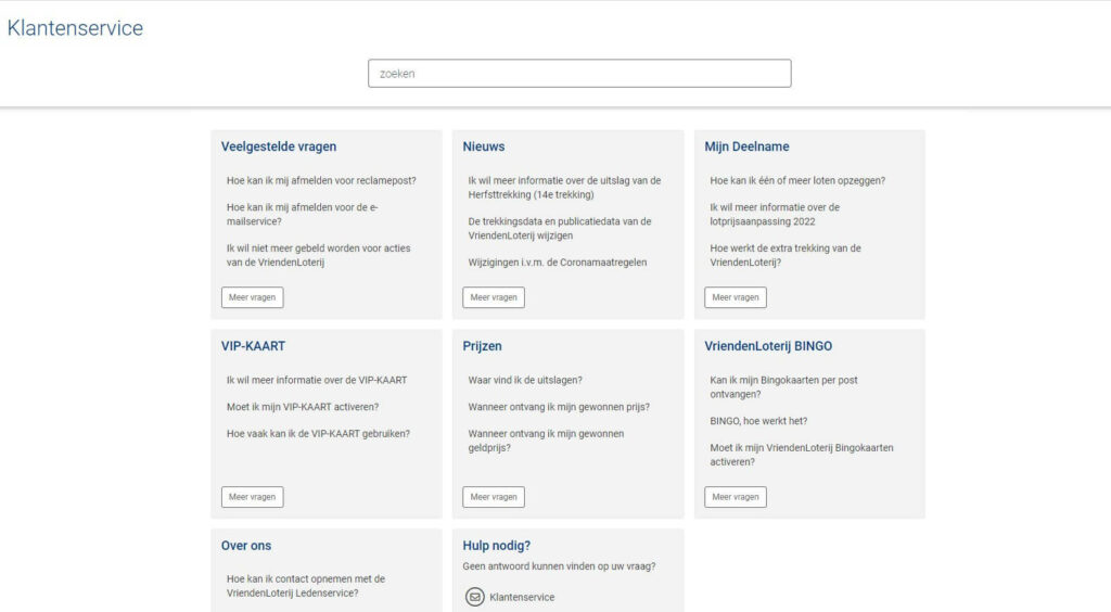vriendenloterij klantenservice