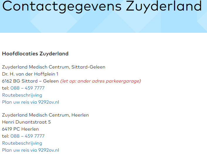 zuyderland klantenservice