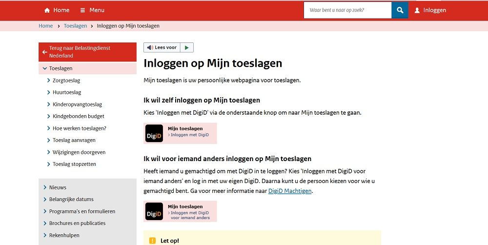mijn belastingdienst inloggen